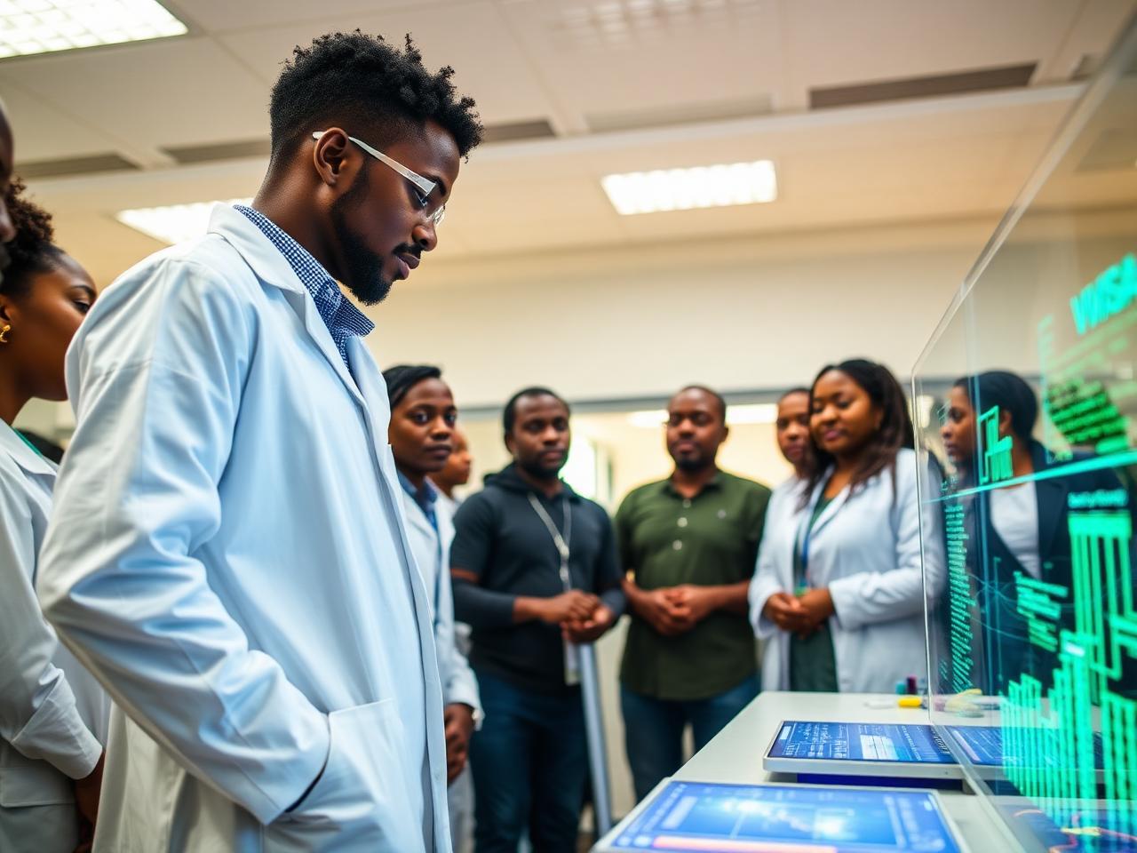 Equipa de jovens cientistas moçambicanos num hub de inovação